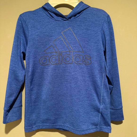 adidas Other - New Adidas Climalite Athletic active Sport Long Sleeve Shirt Hooded Blue Size 6